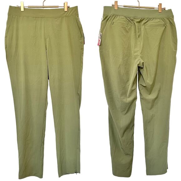 Tommy Bahama Golf Active Lightweight Crop Pants Size L Green Ankle Zip NEW - Picture 2 of 8